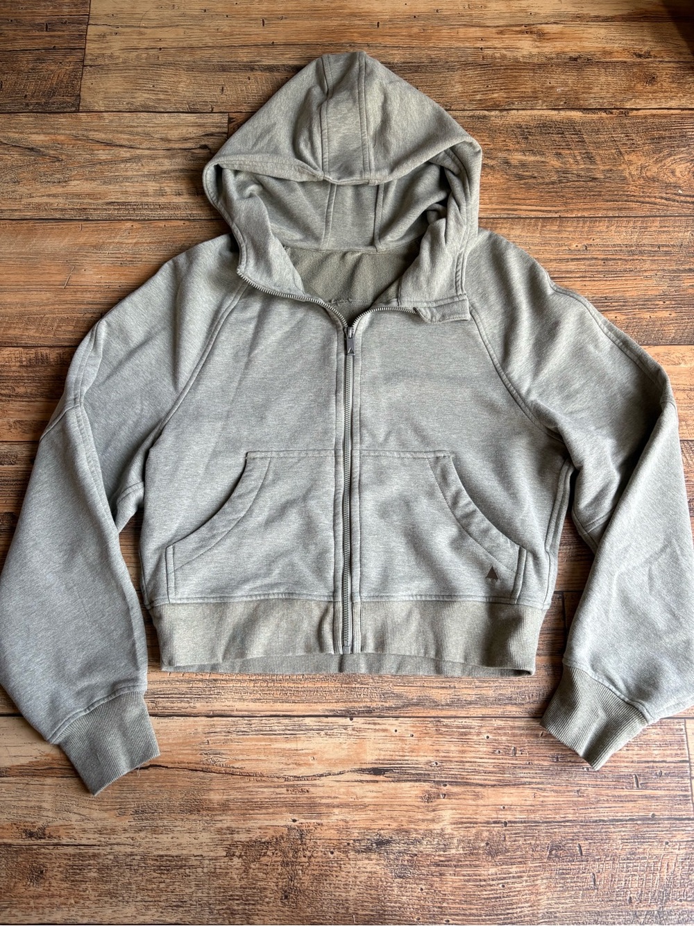 Vitality Cropped Zip-Up Hoodie with Hood and Front Pockets